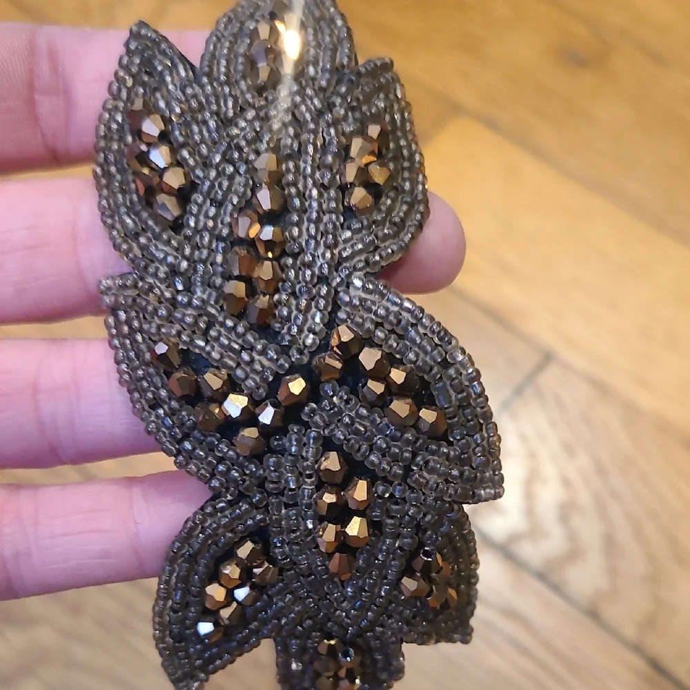 Brown and Silver Beaded Headbands